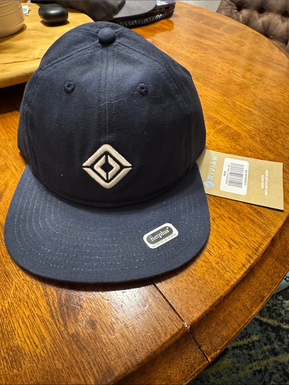 Rivian compass Navy organic Cotton Cap with Embroidered Rivian Logo